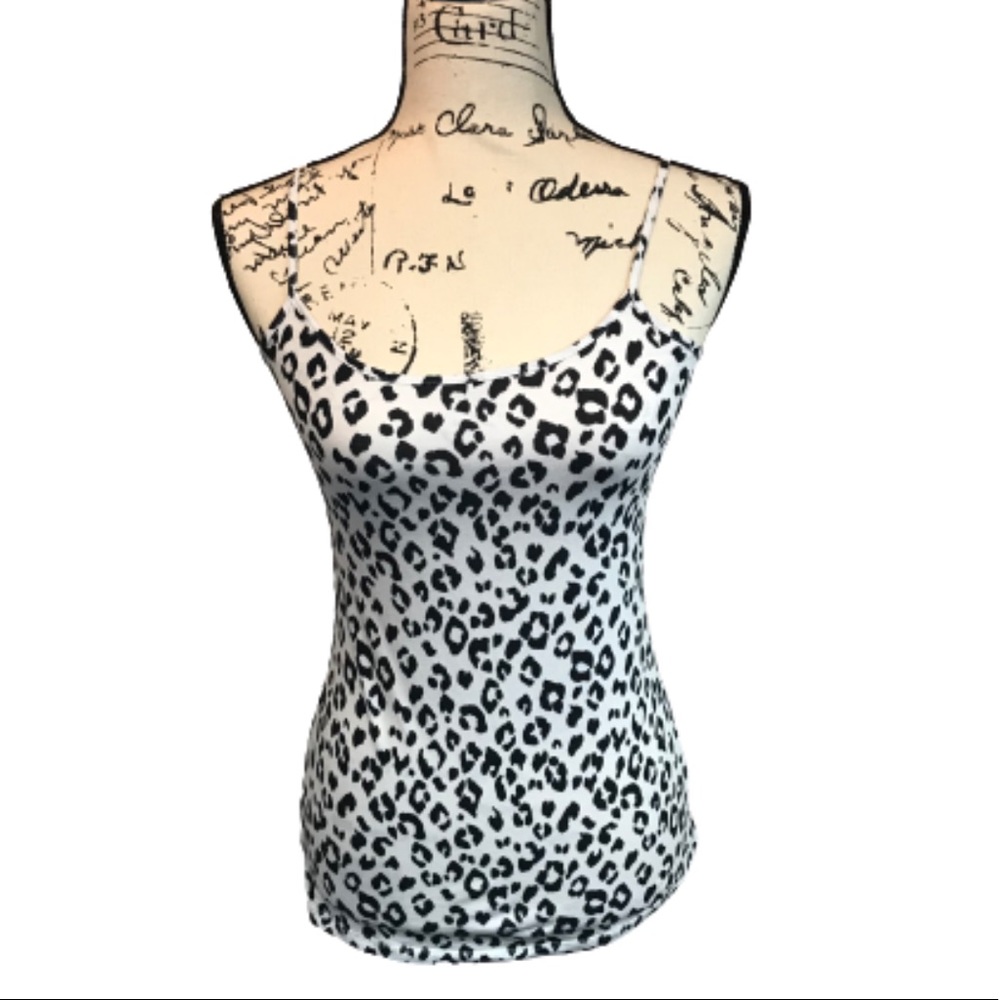2/$10 Loft outlet black white leopard tank small